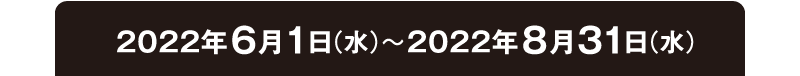 2022年6月1日（水）〜2022年8月31日（水）
