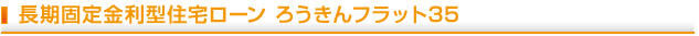 長期固定金利型住宅ローン ろうきんフラット35