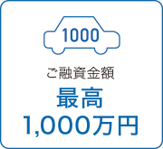 ご融資金額最高1,000万円