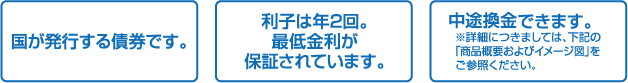 個人向け国債3つのポイント