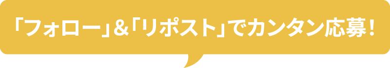 「フォロー」＆「引用リポスト」でカンタン応募！